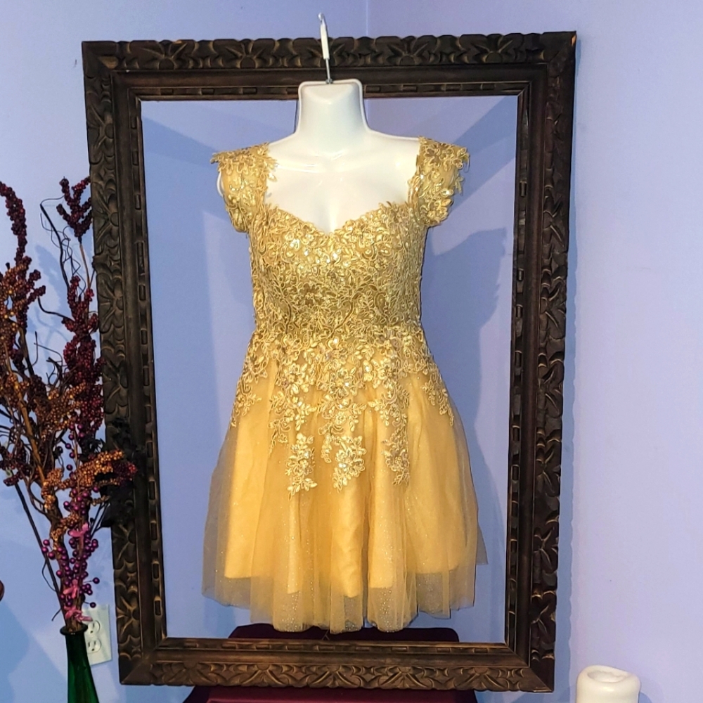 Gold cocktail/prom dress